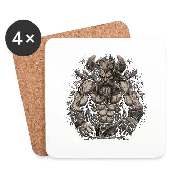 Nordic scandinavia retro viking mystical mythology - Coasters (set of 4) - white - Front
