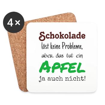 Schokolade löst keine Probleme - farbig - Untersetzer (4er-Set) - Weiß - Vorne