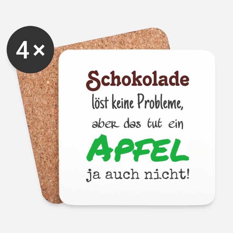 Schokolade löst keine Probleme - farbig - Untersetzer (4er-Set) - Weiß