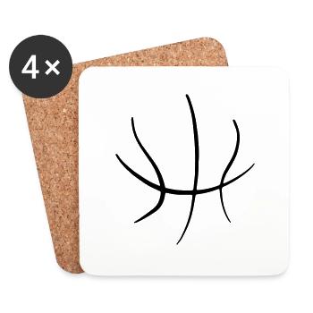 Basketball 06 - Untersetzer (4er-Set) - Weiß - Vorne