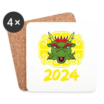 Chinese New Year Dragon Vietnam I Gift - Coasters (set of 4) - white - Front
