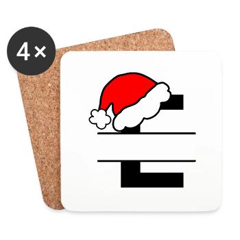 Christmas Alphabet Letter E to personalise - Coasters (set of 4) - white - Front