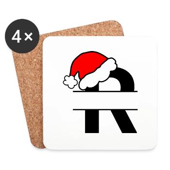 Christmas Alphabet Letter R to Personalise - Coasters (set of 4) - white - Front