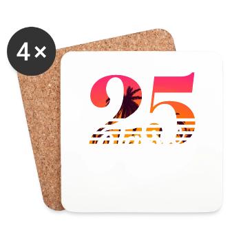 Vintage 1925-25th anniversary - Coasters (set of 4) - white - Front