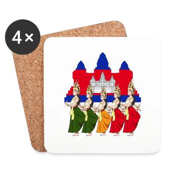 Kambodscha Tradition Tanz Khmer Apsara I Geschenk - Untersetzer (4er-Set) - Weiß - Vorne