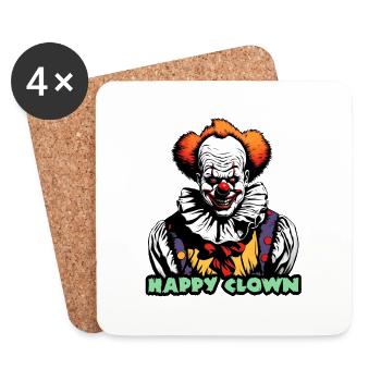 Horror Clown / Circus / Funny / Show / Halloween - Coasters (set of 4) - white - Front