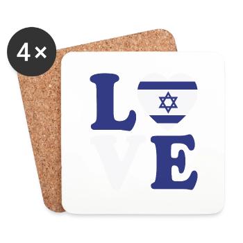 Liebe Israel - Untersetzer (4er-Set) - Weiß - Vorne