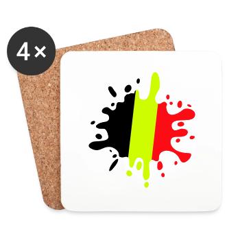 farbklecks belgien - Untersetzer (4er-Set) - Weiß - Vorne