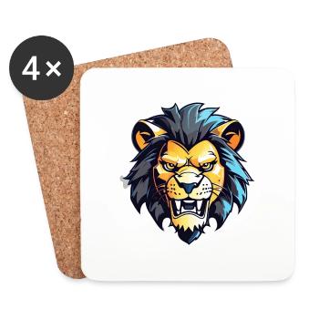 Lion's Head - Coasters (set of 4) - white - Front