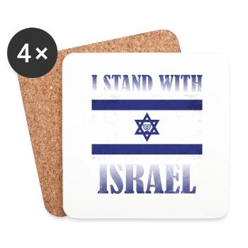 I Stand With Israel - für Freunde Israels - Untersetzer (4er-Set) - Weiß - Vorne