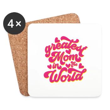 La plus grande maman du monde - Dessous de verre (lot de 4) - blanc - Devant