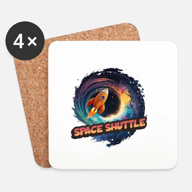 Space Shuttle: The Winged Spaceship - Coasters (set of 4) - white
