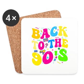 Back To The 90s Costume Party Retro - Coasters (set of 4) - white - Front