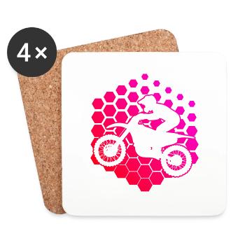 Freestyle Motocross Women Men Dirt Bike - Coasters (set of 4) - white - Front