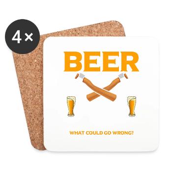 Beer And Sharp Objects Axe Throwing Hatchet Ax - Untersetzer (4er-Set) - Weiß - Vorne