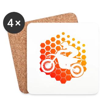 Dirt Bike Dirt Biker Freestyle Motocross - Coasters (set of 4) - white - Front