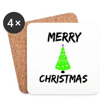 merry christmas - Untersetzer (4er-Set) - Weiß - Vorne