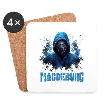 T-shirt Magdeburg pour Magdeburg Ultras - Dessous de verre (lot de 4) - blanc - Devant