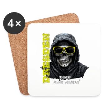 Dresden und nicht anders! Dresdner Ultras Design - Untersetzer (4er-Set) - Weiß - Vorne