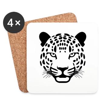 Leopard - Untersetzer (4er-Set) - Weiß - Vorne