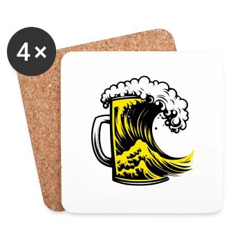 The Great Beer Wave Beer Source Frothy Beauty - Coasters (set of 4) - white - Front