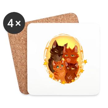 Squirrelflight Squirrel Flight Cats Family Cute - Coasters (set of 4) - white - Front