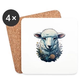Sheep - Coasters (set of 4) - white - Front