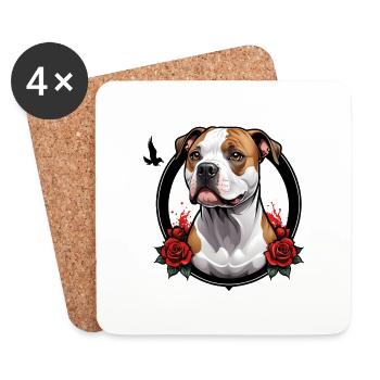 American Staffordshire - Coasters (set of 4) - white - Front