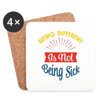 Being Different is no sick - Coasters (set of 4) - white - Front