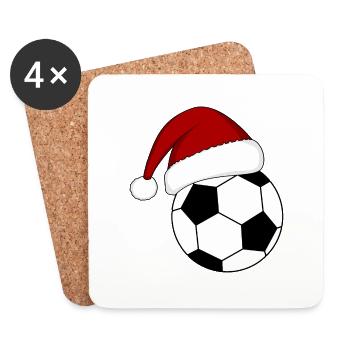 Joyeux Noël Football - Dessous de verre (lot de 4) - blanc - Devant