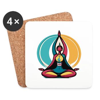 Yoga / Méditation chamanique - Dessous de verre (lot de 4) - blanc - Devant