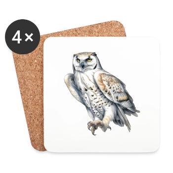 SnowyOwl 05 - Untersetzer (4er-Set) - Weiß - Vorne