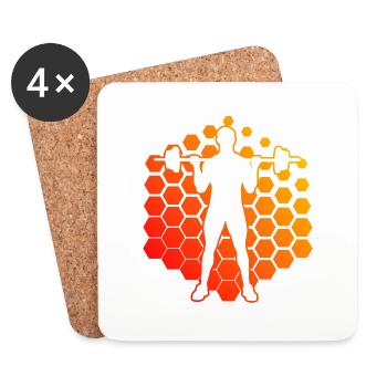 Strength Training, Cardio, Weightlifting, Endurance Training - Coasters (set of 4) - white - Front