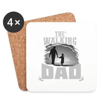 Walking Dad Hemd2 - Untersetzer (4er-Set) - Weiß - Vorne