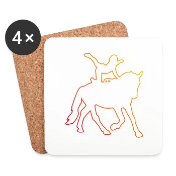 Contrôle corporel de la performance du cheval - Dessous de verre (lot de 4) - blanc - Devant