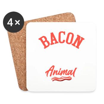 Bacon Is May Spirit Animal Pig Meat Ham - Untersetzer (4er-Set) - Weiß - Vorne