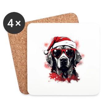 Magical Labrador Christmas dog in the snow - Coasters (set of 4) - white - Front