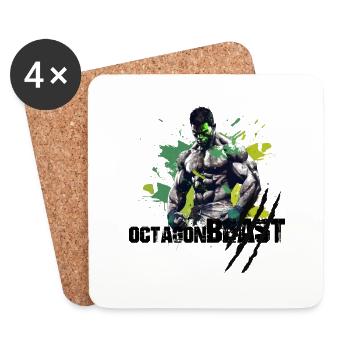 Octagon Beast Kampfsport MMA - Untersetzer (4er-Set) - Weiß - Vorne