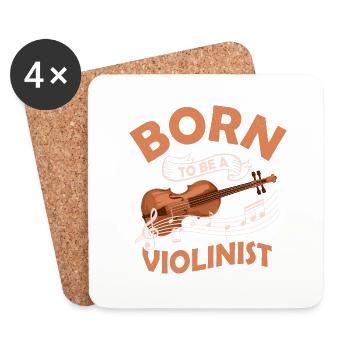 Born To Be A Violinist Orchestra Violin - Untersetzer (4er-Set) - Weiß - Vorne