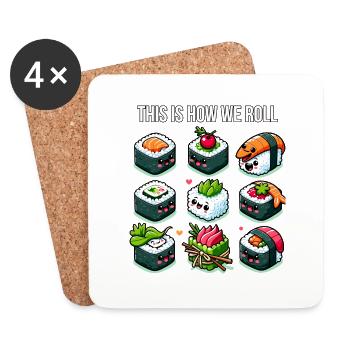 Voici comment Sushi Roll - Dessous de verre (lot de 4) - blanc - Devant
