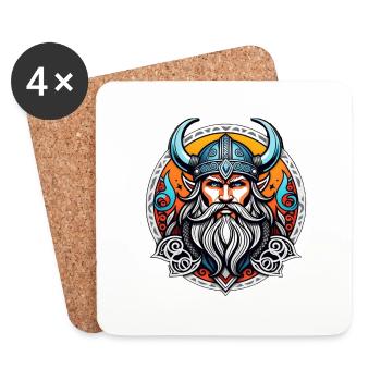 Viking Odin Thor Valhalla - Coasters (set of 4) - white - Front