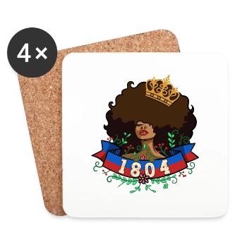 Haïti drapeau haïtien femme princesse je cadeau - Dessous de verre (lot de 4) - blanc - Devant