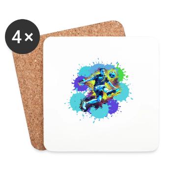 Handball, handballer, beach handball, graffiti - Coasters (set of 4) - white - Front
