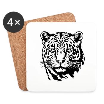 Majestic Cat Gaze - Coasters (set of 4) - white - Front