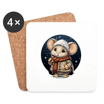 Winter mice - Coasters (set of 4) - white - Front