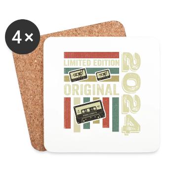 Vintage 2024 - Retro Birthday Quote 2024 - Coasters (set of 4) - white - Front
