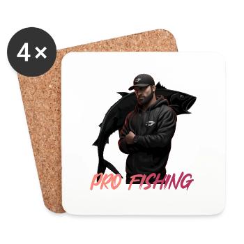 Pro Fishing Angler Logo - Coasters (set of 4) - white - Front
