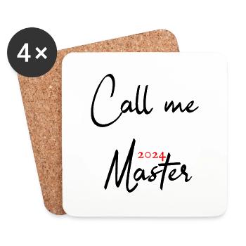 Master 2024 Master's Degree Graduation Graduate - Coasters (set of 4) - white - Front