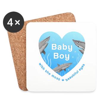 Bébé - Dessous de verre (lot de 4) - blanc - Devant