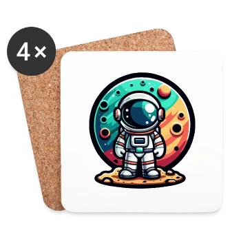 Kleiner Astronaut - Untersetzer (4er-Set) - Weiß - Vorne